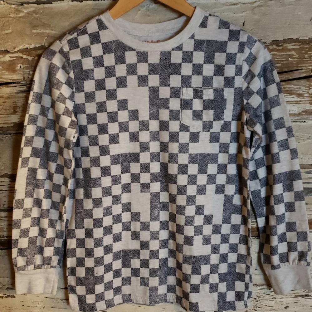 Cat & Jack Boys L (12/14) Checkered Long Sleeve
